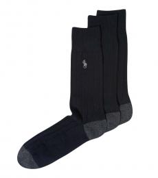Black Ribbed Heel Toe 3 Pack