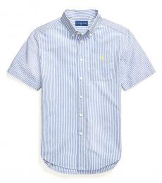 Ralph Lauren Boys Royal White Seersucker Shirt