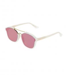 Christian Dior White-Pink Aviator Sunglasses