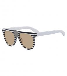 Black-White Striped Sunglasses