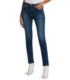 AG Adriano Goldschmied Dark Blue Mari High-Rise Straight Jeans