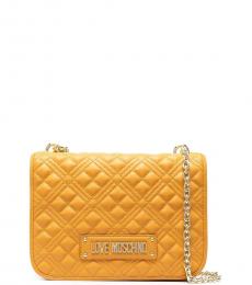 Love Moschino Mustard Quilted Medium Shoulder Bag