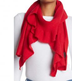 Red Ruffle Cashmere Scarf