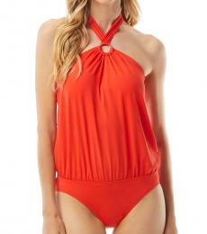 Michael Kors Orange One-Piece Swimsuit