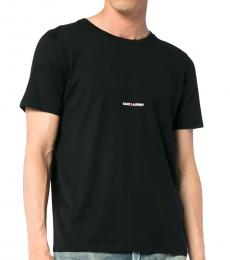 Saint Laurent Black Front Logo T-Shirt