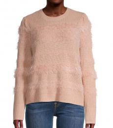 Calvin Klein Light Coral Puff-Sleeve Sweater
