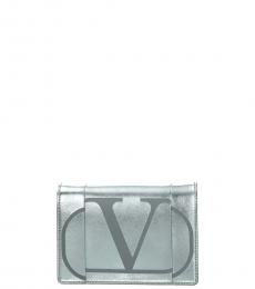 Valentino Garavani Silver Logo Clutch