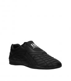 Balenciaga Black Leather Logo Sneakers