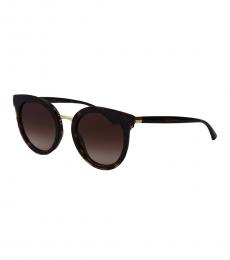 Brown Havana Round Sunglasses