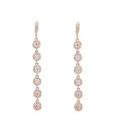 Rose Gold Crystal Halo Linear Earrings