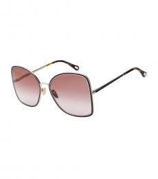 Chloe Brown Gradient Brick Square Sunglasse