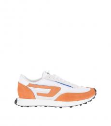 Diesel White Orange S-Racer Sneakers