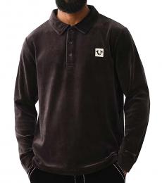 True Religion Black Long Sleeve Polo 