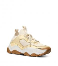 Michael Kors Pale Gold Atlas Knit Sneakers