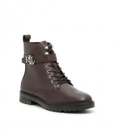 Ralph Lauren Dark Brown Lace Up Boots