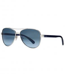 Coach Blue Signature Pilot Sunglasses