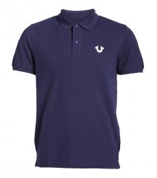 True Religion Navy Blue Front Logo Polo