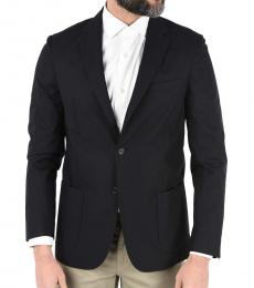 Black  Unlined Blazer With Patch Pockets 