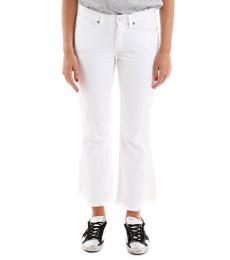 Michael Kors White Stretch-Cotton Flared Jeans