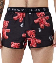 Philipp Plein Black Money Bear Print Swim Shorts