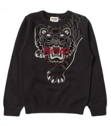 Little Boys Grey Logo Tiger Sweater