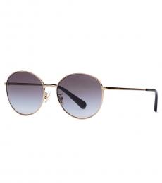Grey Gradient Lia Round Sunglasses