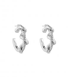 Just Cavalli Silver Snake Hoop Earrings