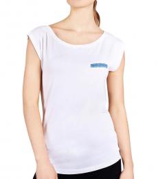 Emporio Armani Off White Scoop Neck Logo T-Shirt