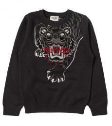 Kenzo Boys Grey Logo Tiger Sweater