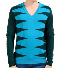 Versace Collection Multicolor Wool V-Neck Sweater