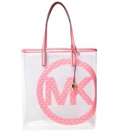 Michael Kors Pink Clear Large Tote
