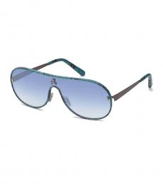 Blue Logo Shield Sunglasses