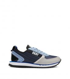 DKNY Navy Blue Mixed Media Sneakers