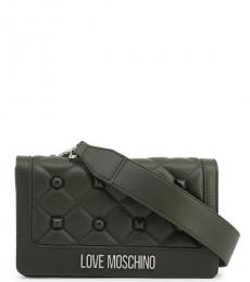 Love Moschino Dark Green Studded Small Crossbody