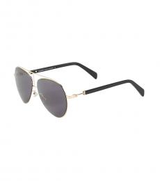 Balmain Dark Grey Browline Aviator Sunglasses