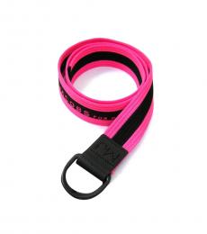 Marc Jacobs Neon Pink Stripe Logo Belt