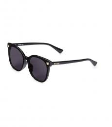 Moschino Black Logo Round Sunglasses