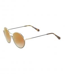Light Brown Round Sunglasses