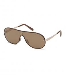 Brown logo Shield Sunglasses