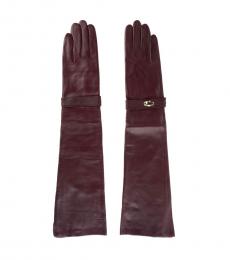 Maroon Long Classic Gloves