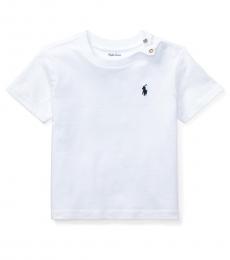 Ralph Lauren Baby Boys White Crewneck T-Shirt