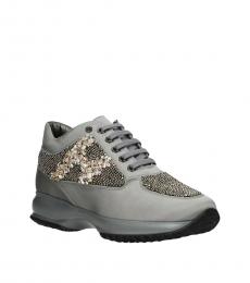 Hogan Grey Atelier Sequins Sneakers