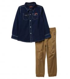 7 For All Mankind 2 Piece Shirt/Pants Set (Little Boys)
