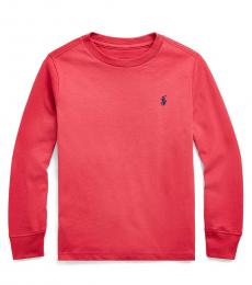 Ralph Lauren Little Boys Sunrise Red Crewneck T-Shirt