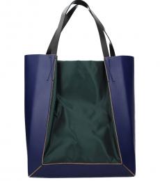 Marni Blue/Racing Green Colorblock Medium Tote
