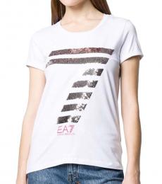 Emporio Armani White Stretch Cotton Logo T-Shirt
