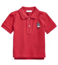 Ralph Lauren Baby Boys Sunrise Red Beach Bear Polo
