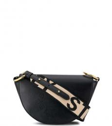 Stella McCartney Black Logo Saddle Mini Shoulder Bag