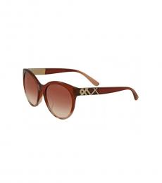 Burberry Brown-Pink Round Sunglasses