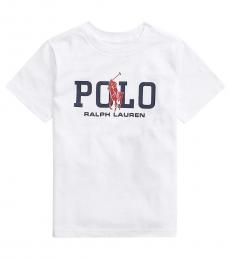 Ralph Lauren Boys White Big Pony Logo T-Shirt